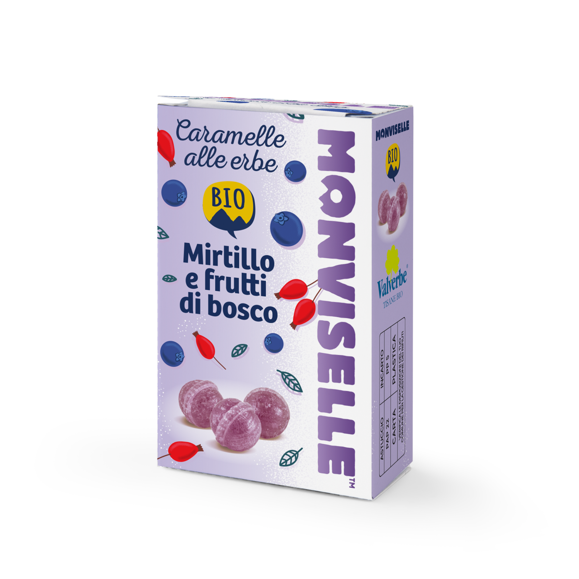Caramelle Monviselle Mirtillo e Frutti di Bosco Bio