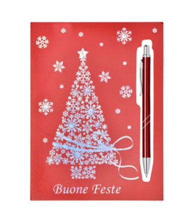 Biglietto di auguri di Natale Valverbe - Cartolina pop-up + Penna logo Valverbe