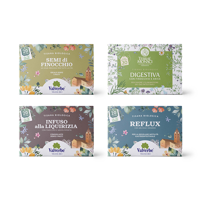 Kit 4 Tisane Sgonfianti - 80 Filtri per il Benessere