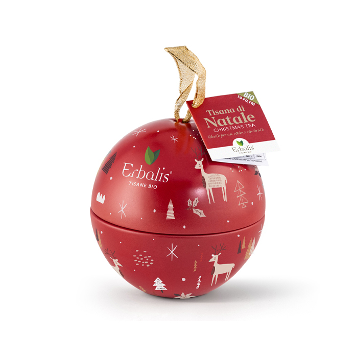 Christmas bauble filled with ERBALIS herbal teas - 10 filters - 15g.