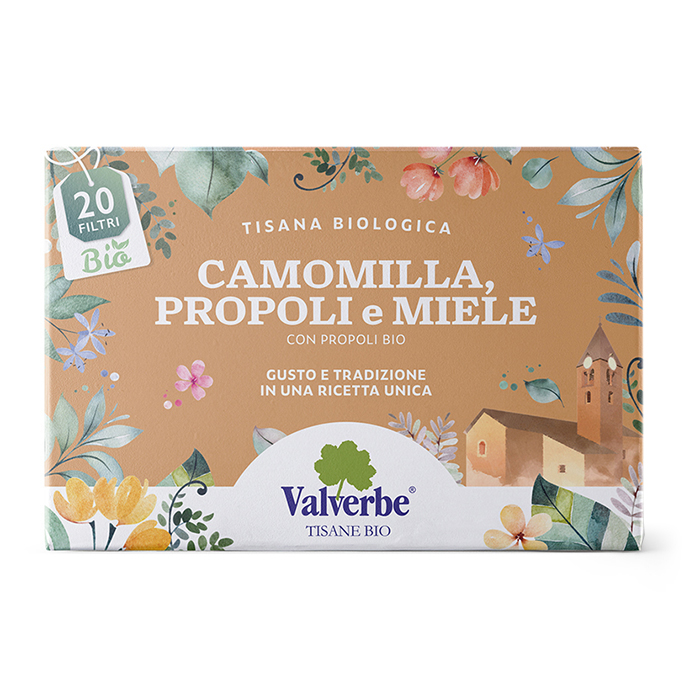Tisana Camomilla propoli e miele - Valverbe-20g -20 Filtri