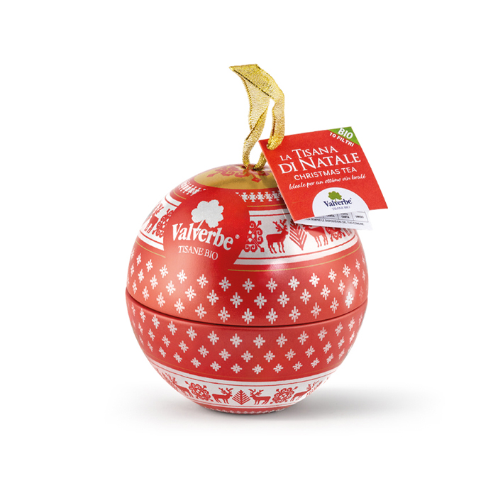 Christmas bauble filled with Valverbe vintage Edition herbal teas 10filters-15g.